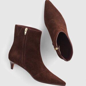 Madewell Emilie Ankle Boot Dark Carob Brown Suede Women's Size 7 NEW ** NOTES